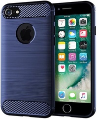 Чехол для iPhone 7 (iPhone 8) цвет Blue (синий), серия Carbon от Caseport