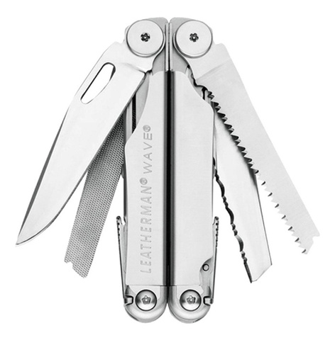 Мультитул Leatherman Wave 100 mm, 17 функций, серебристый (832551)