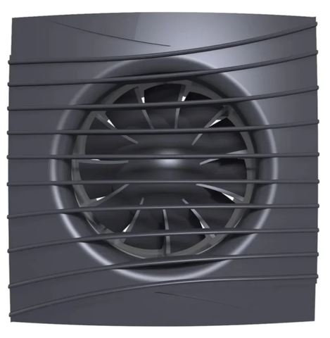 SILENT 4C dark gray metal, Вентилятор осевой вытяжной с обратным клапаном D 100, декоративный