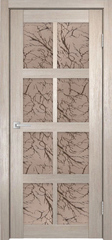 Межкомнатная дверь К-8 / Цвет тон Кремовая лиственница / Остекление "Гранит бронза" / Двери Верда