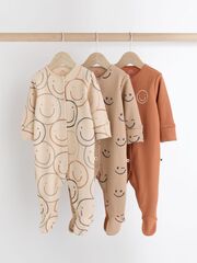 Комбинезон / Cлип для малышей Next K79-536, 3 шт., Бежевый, Кирпичный