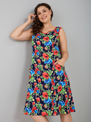 Платье П-012/тсиний-маки