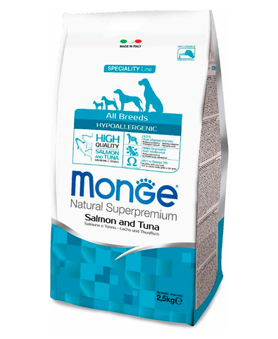 Monge Dog Speciality Hypoallergenic корм для собак гипоаллергенный (лосось с тунцом) 2,5кг