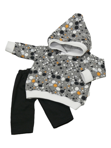 Комплект с туникой - Серый 1. Одежда для кукол, пупсов и мягких игрушек.