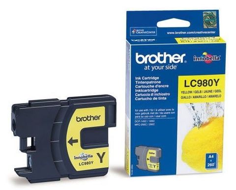 Brother LC-980Y желтый картридж для DCP-145C, DCP-165C, MFC-250C, MFC-290C. Ресурс 260 страниц. (5% заполнение)