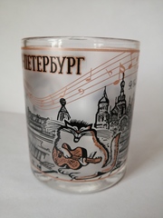 Кружка 300 мл стекло с видами Петербурга.