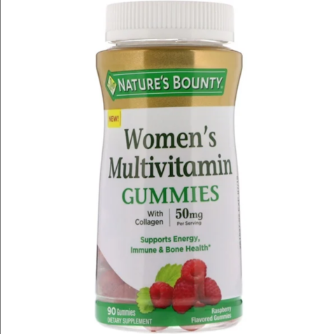 Nature's Bounty, жевательные мультивитамины для женщин, со вкусом малины, 50 мг, 90 жевательных таблеток