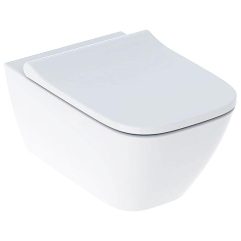 Geberit 500.683.00.2 500.683.00.2 Smyle Square Комплект подвесного унитаза вертикальный смыв,  Rimfree, с сиденьем для унитаза, крышка ,Функция плавного опускания, Белый