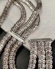 84042- Колье-чокер ЗМЕЯ -SERPENTI тройная из стали, качество lux