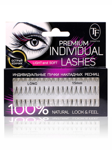 TF Пучки ресниц Individual lashes М205 15мм Long  чёрный