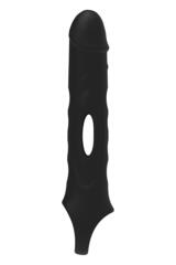 Черная насадка-удлинитель Vibrating Extender With Remote с вибрацией - 