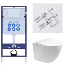 Aquatek SET Aquatek ЕВРОПА T-KKI2 SET Aquatek ЕВРОПА T-KKI2 (рама Aquatek Standard INS-0000012(без клавиши)+крепеж KKI-0000002+унитаз ЕВРОПА AQ1900T-00 с тонким сиденьем soft-close фото