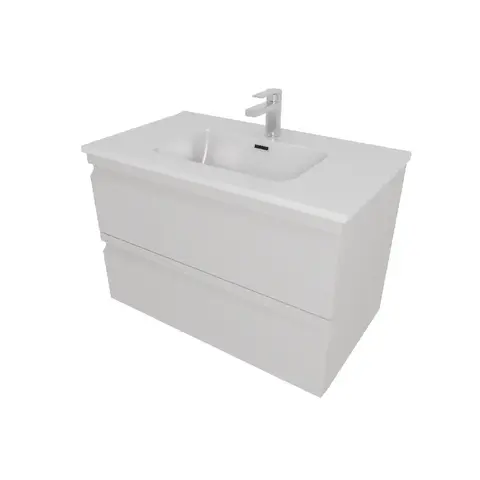 Aquatek AQ77080-LG AQ77080-LG Комплект мебели: Тумба 80см ВЕГА с раковиной AQ0480-00, 2 ящика, цвет серый туман