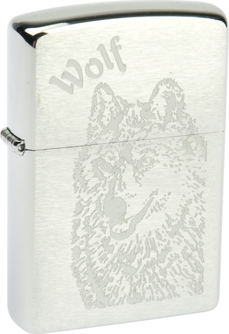 Зажигалка ZIPPO Wolf Brushed Chrome латунь/никель-хром (200 Wolf)