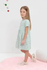 платье  для девочки  КР 5794/голубая дымка,цветочный танец к465