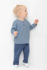 брюки  для мальчика  КР 400747/синий меланж к512