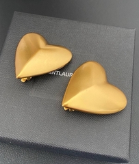 27346 - Серьги клипсы СЕРДЦА из латуни YSL