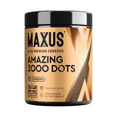 Точечные презервативы MAXUS 2000 Amazing Dots с железным кейсом - 15 шт. - 
