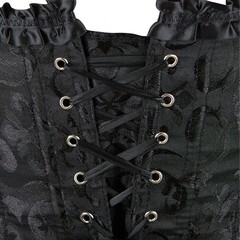 Черный корсет с цветочным принтом (M)