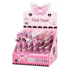 Ручка гелевая, пиши-стирай, автоматическая, Jiandan, синие чернила, серия "Pink", с игрушкой на корпусе