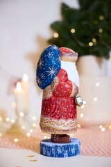 Деревянный Дед Мороз с мешком подарков, 24 см, Россия