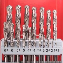 Набор сверл по металлу 1-10мм 19шт DIN338 HSS-G 118° (мет. кейс) Ruko 214214