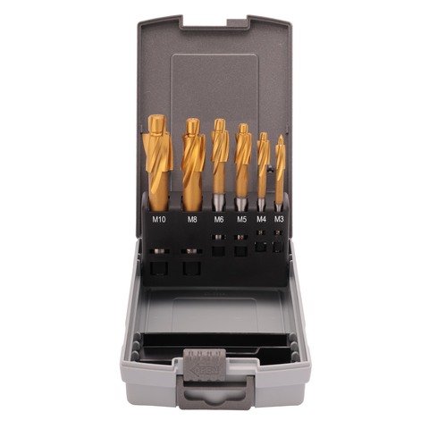 Набор цековок М3-M10 DIN373 (проходные) HSS-TiN 6шт Ruko 102450TRO