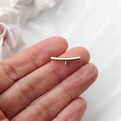 Трубочка с петелькой, спейсер, 20*3 мм, позолота, П617