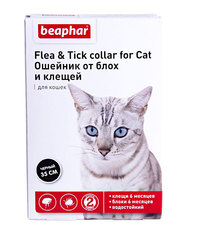 Beaphar Flea & Tick collar ошейник для кошек черный от блох (5мес) и клещей (2мес) 35см с 6 месяцев