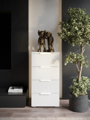 Комод Olympia для одежды, 4 ящика, цвет белый, габариты 45х90х40 см