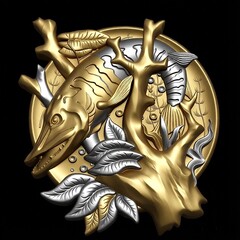 Силиконовый молд Щука (медальон) № 0481