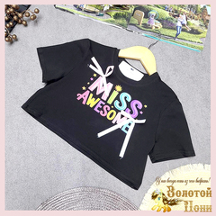 Футболка кроп-топ д (9-13) 260415-WD220