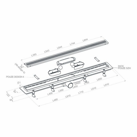 трап решётка двухсторонняя 2 в 1 DESIGN 4