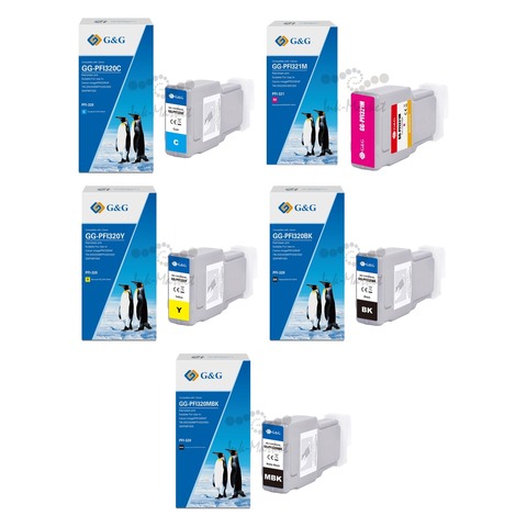 Комплект совместимых картриджей G&G PFI-320/321 для Canon TM-250, 255, 350, 355