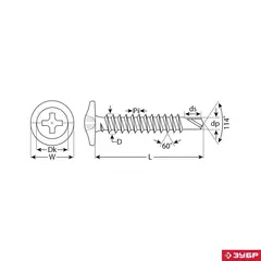 ЗУБР ПШМ-С, 51 х 4.2 мм, цинк, 3000 шт, саморез с пресс-шайбой и сверлом (4-300210-42-051)
