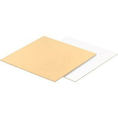 Подложка для торта квадратная 50*50см (3,2мм), золото/белая