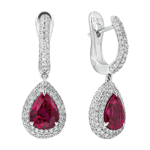 Серьги с Рубинами и Бриллиантами, E0070-42/2