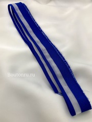Подвяз трикотажный синий с прозрачной полоской 0,5 м, ширина 2,5-3 см