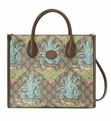 Маленькая сумка-тоут Gucci Tiger с GG