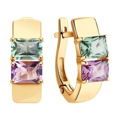 728652 - Серьги из золота с аметистами и празиолитами
