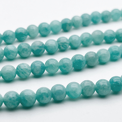 Амазонит бусины, диаметр 6,1-6,3 мм, цена за 30-31 шт (1/2 нити)
