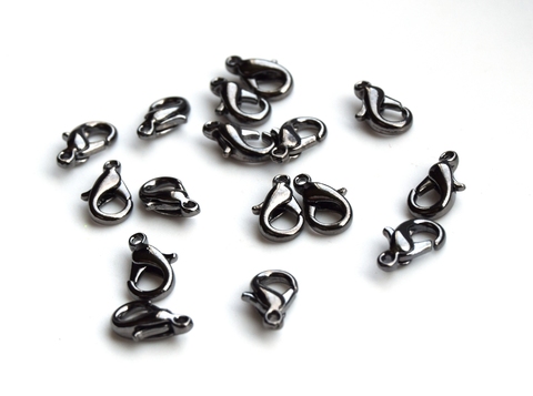 Замочек-лобстер 10*5 мм, покрытие темный родий