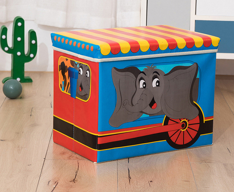 Коробка для хранения игрушек и вещей Blonder Home Trailer Blue Elefant CVAN/88