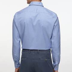 Сорочка мужская 1863 by Eterna Slim Fit 2416-FS14-13 в голубую клеточку
