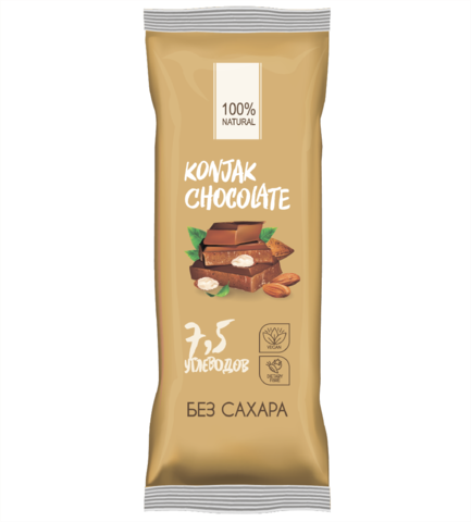 Konjak Chocolate Шоколад без сахара Миндальный