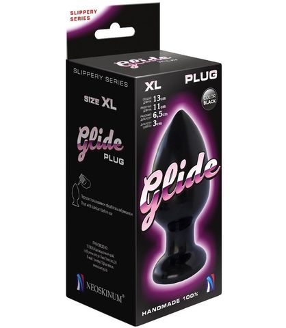 Черный анальный плаг Glide XL - 13 см. - LOVETOY (А-Полимер) 420903