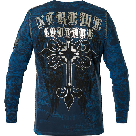 Xtreme Couture | Пуловер мужской Hercules X1852I от Affliction синий спина