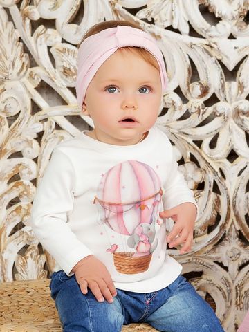 Лонгслив "Слоненок на воздушном шарике" для девочки