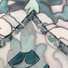 Платок шёлковый принт майолика DG зелёный 83*83 арт.П05