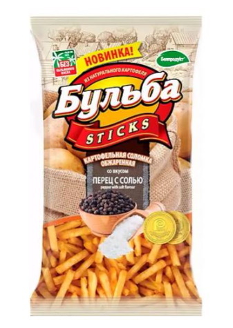Соломка картофельная "Бульба стикс" 75г. Перец и соль - купить с ...